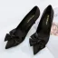 Elegant Burgundy Prom Satin Pumps 2020 Leather Bow 8 cm Stiletto Heels Pointed Toe Pumps
