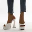Chic / Belle Noire Club de carnaval Sandales Femme 2021 13 cm Talons Épais Peep Toes / Bout Ouvert Sandales Talons Hauts
