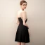 Chic / Beautiful Black Homecoming Short Graduation Dresses 2020 A-Line / Princess Square Neckline Pearl Short Sleeve Backless Formal Dresses