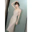 Sparkly Gold Sequins Cocktail Dresses 2020 Trumpet / Mermaid Spaghetti Straps Sleeveless Tea-length Formal Dresses
