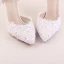 Elegant Ivory Wedding Shoes 2020 Rhinestone Lace Flower Bow 9 cm Stiletto Heels Pointed Toe Wedding Sandals