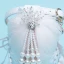 Elegant White Wedding Shoes 2020 Ankle Strap Pearl Rhinestone Lace Flower 9 cm Stiletto Heels Pointed Toe Wedding Sandals