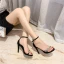 Simple Noire Vêtement de rue Sandales Femme 2020 Bride Cheville Faux Diamant 10 cm Talons Aiguilles Peep Toes / Bout Ouvert Sandales