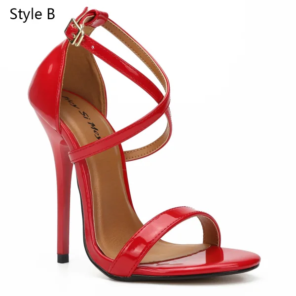 Chic / Beautiful Red Street Wear Womens Sandals 2020 X-Strap 13 cm Stiletto Heels Open / Peep Toe Sandals