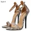 Schlicht Schwarz Karneval Club Sandalen Damen 2020 Knöchelriemen 13 cm Stilettos Peeptoes Sandaletten