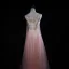 Chic / Beautiful Blushing Pink Evening Dresses  2018 A-Line / Princess Handmade  Beading Pearl Sequins Lace Scoop Neck Sleeveless Floor-Length / Long Formal Dresses