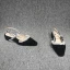 Chic / Beautiful Black Casual Pearl Womens Sandals 2020 Slingbacks 4 cm Thick Heels Low Heel Pointed Toe Sandals