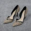 Chic / Beautiful Black Street Wear Womens Sandals 2020 Striped 8 cm Stiletto Heels Pointed Toe Sandals