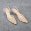 Schöne Nude Cocktail Spitze Sandalen Damen 2020 Knöchelriemen 6 cm Stilettos Spitzschuh Sandaletten