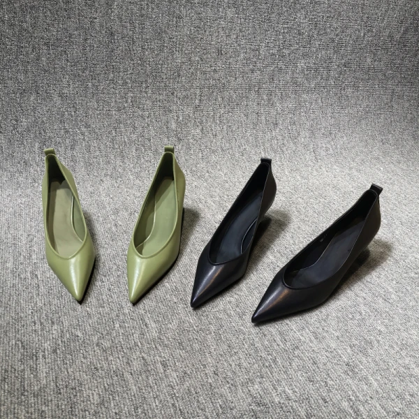 Simple Vert Trèfle Désinvolte Escarpins 2020 7 cm Talons Aiguilles À Bout Pointu Escarpins