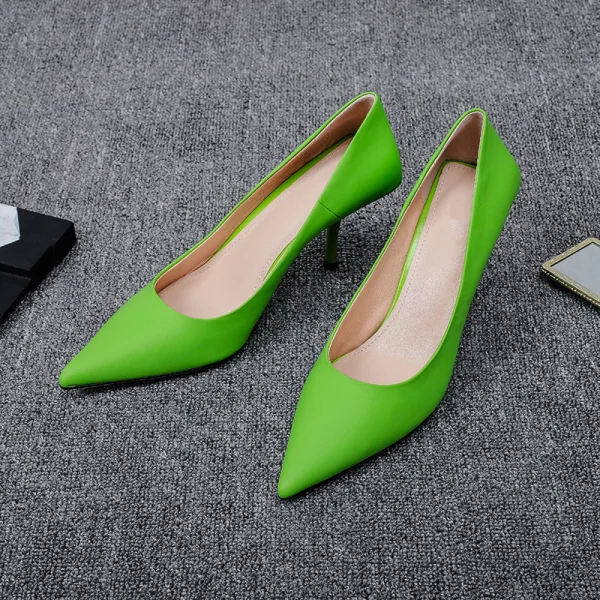 Modest / Simple Lime Green Office OL Pumps 2020 7 cm Stiletto Heels Pointed Toe Pumps Modest / Simple Lime Green Office OL Pumps 2020 7 cm Stiletto Heels Pointed Toe Pumps
