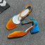 Chic / Belle Orange Cocktail Daim Sandales Femme 2020 Bride Cheville 4 cm Talons Épais Talon Bas À Bout Pointu Sandales
