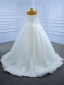 Luxus / Herrlich Ivory / Creme Brautkleider / Hochzeitskleider 2021 Ballkleid Quaste Perle Off Shoulder Perlenstickerei Pailletten Lange Ärmel Rückenfreies Hof-Schleppe Hochzeit