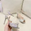 Sparkly Silver Rhinestone Wedding Shoes 2020 Leather Ankle Strap 10 cm Stiletto Heels Open / Peep Toe Wedding Sandals