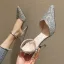 Scintillantes Argenté Soirée Paillettes Sandales Femme 2020 Bride Cheville 7 cm Talons Aiguilles À Bout Pointu Sandales