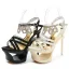 Unique Beige Club de carnaval Faux Diamant Sandales Femme 2020 Bride Cheville 16 cm Talons Aiguilles Peep Toes / Bout Ouvert Sandales