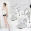 Sexy Noire Club de carnaval Faux Diamant Sandales Femme 2020 Bride Cheville 15 cm Talons Aiguilles Peep Toes / Bout Ouvert Sandales