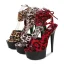 Fashion White Rave Club Leopard Print Womens Sandals 2020 Ankle Strap 15 cm Stiletto Heels Open / Peep Toe Sandals