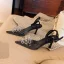 Transparent Sexy Ivory Evening Party Womens Sandals 2020 Rhinestone Ankle Strap 8 cm Stiletto Heels Pointed Toe Sandals