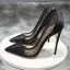 Sjarmerende Svart Aften Rhinestone Pumps 2020 Tyll 10 cm Stiletthæler Spisse Pumps
