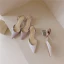 Chic / Belle Été Lavande Rendez-vous Perle Sandales Femme 2020 Cuir Slingbacks 4 cm Talon Bas Talons Épais À Bout Pointu Sandales