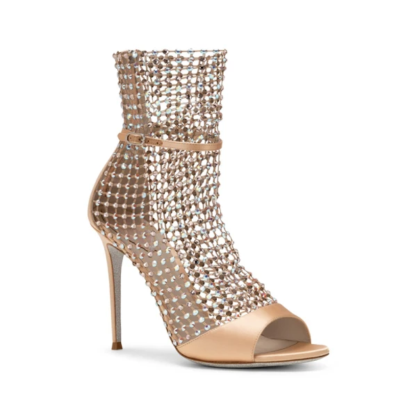 Sexy Silver Pierced Rhinestone Cocktail Party Womens Sandals 2020 Leather 9 cm Stiletto Heels Open / Peep Toe Sandals