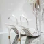 Charmant Weiß Abend Sandalen Damen 2020 Strass Slingpumps 7 cm Stilettos Spitzschuh Sandaletten