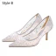 Glittrande Silver Brudskor 2020 Rhinestone Paljetter 9 cm Stilettklackar Spetsiga Bröllop Pumps