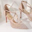 Chic / Beautiful Nude Casual Rhinestone Womens Sandals 2020 X-Strap 8 cm Stiletto Heels Pointed Toe Sandals