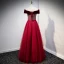 Élégant Glitter Daim Bordeaux Robe De Bal 2021 Princesse De l'épaule Faux Diamant Manches Courtes Dos Nu Longue Promo Robe De Ceremonie