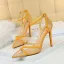 Simple Noire Vêtement de rue Transparentes Sandales Femme 2020 Bride Cheville 10 cm Talons Aiguilles À Bout Pointu Sandales