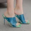 Transparent Pool Blue Street Wear Womens Sandals 2020 11 cm Stiletto Heels Open / Peep Toe Sandals
