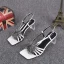 Sexy Noire Vêtement de rue Slingbacks Sandales Femme 2020 Cuir Faux Diamant Gland 6 cm Talons Épais Peep Toes / Bout Ouvert Sandales