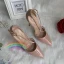 Chic / Beautiful Nude Street Wear Womens Sandals 2020 Leather X-Strap 12 cm Stiletto Heels Pointed Toe Sandals