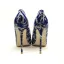 Chic / Beautiful Ocean Blue Cocktail Party Doodle Pumps 2020 12 cm Stiletto Heels Pointed Toe Pumps