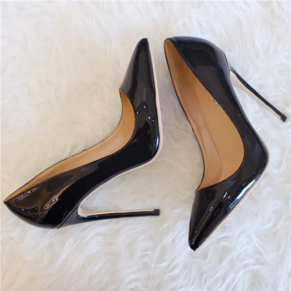 Chic / Beautiful Black Office OL Leather Pumps 2020 Patent Leather 12 ...