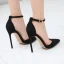 Chic / Belle Noire Vêtement de rue Sandales Femme 2020 Bride Cheville 12 cm Talons Aiguilles À Bout Pointu Sandales