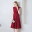 Chic / Beautiful Burgundy Homecoming Graduation Dresses 2018 A-Line / Princess Lace Scoop Neck Sleeveless Knee-Length Formal Dresses