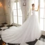 Elegant Ivory Wedding Dresses 2018 Ball Gown Lace Flower Sequins Off-The-Shoulder Backless Sleeveless Cathedral Train Wedding