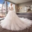 Elegant Ivory Wedding Dresses 2018 Ball Gown Lace Flower Pearl Cascading Ruffles Strapless Backless Sleeveless Royal Train Wedding