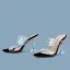Charmant Schwarz Strassenmode Niet Sandalen Damen 2020 10 cm Stilettos Peeptoes Sandaletten