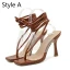 Fashion Brown Street Wear Womens Shoes 2020 Ankle Strap 9 cm Stiletto Heels Open / Peep Toe Sandals