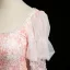 Chic / Beautiful Blushing Pink Beading Lace Flower Split Front Prom Dresses 2025 Trumpet / Mermaid Square Neckline Long Sleeve Backless Sweep Train Formal Dresses