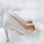 Eleganta Vita Bal Blomma Pumps 2020 9 cm Stilettklackar Spetsiga Pumps