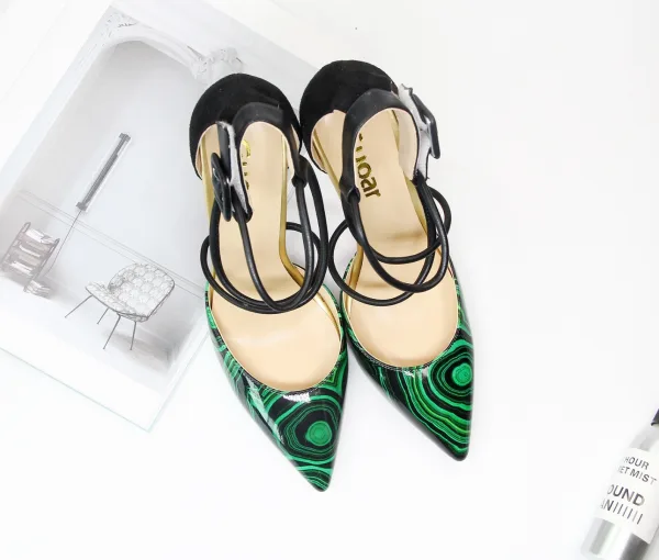 Chic / Belle Vert Vêtement de rue Sandales Femme 2020 Bride Cheville 12 cm Talons Aiguilles À Bout Pointu Sandales