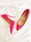 Chic / Beautiful Fuchsia Street Wear Pumps 2020 Leather 10 cm Stiletto Heels Pointed Toe Pumps