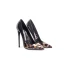 Chic / Beautiful Black Office Patent Leather Pumps 2020 Leopard Print 10 cm Stiletto Heels Pointed Toe Pumps