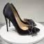Chic / Beautiful Black Prom Pumps 2020 Satin Rhinestone Bow 12 cm Stiletto Heels Pointed Toe Pumps