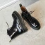 Fashion Black Street Wear Leather Round Toe Womens Boots 2020