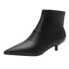 Chic / Beautiful Fall Black Street Wear Low Heel Womens Boots 2020 3 cm Stiletto Heels Pointed Toe Boots